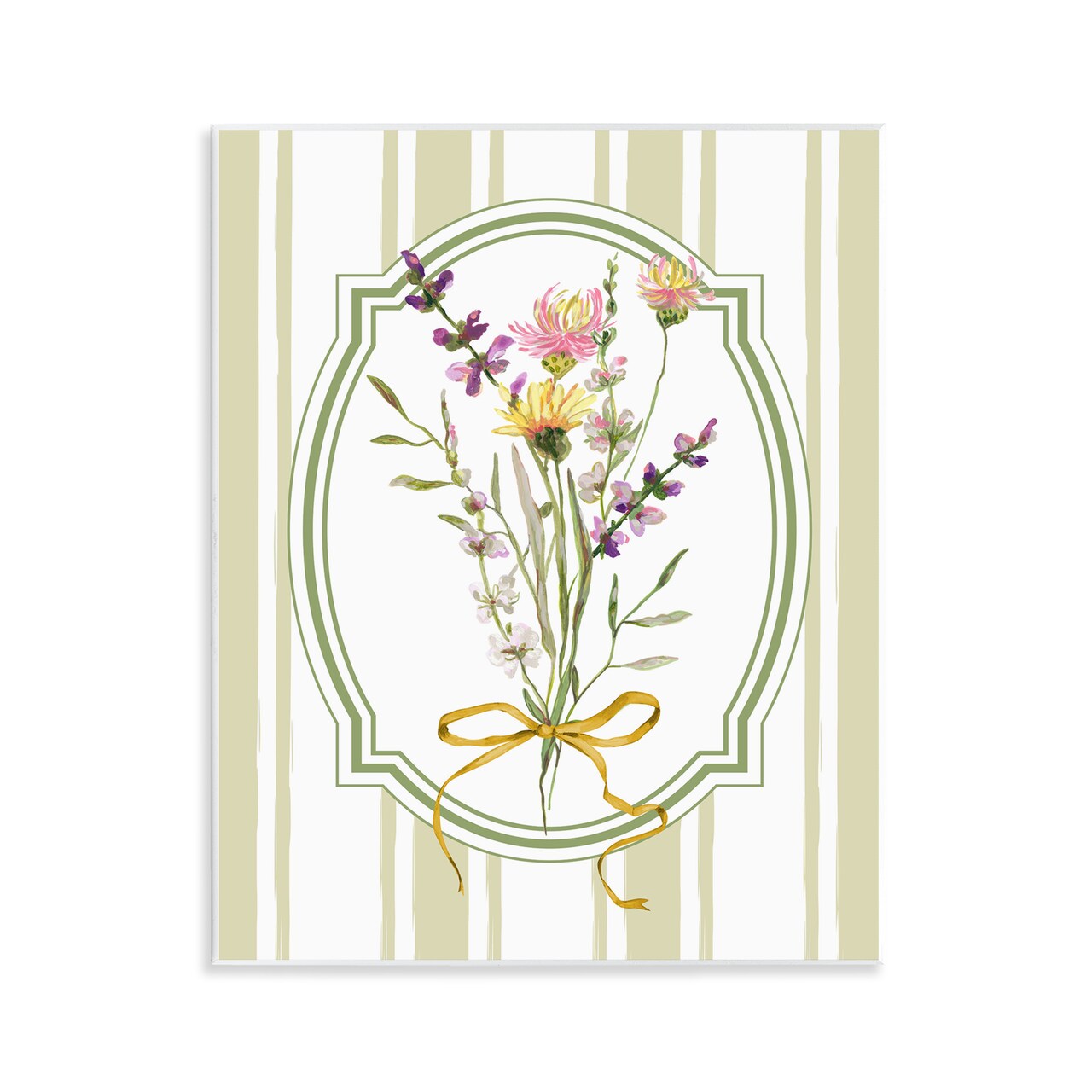 Stupell Industries Wildflowers Bouquet Classic Stripes Wall Plaque, design by Adonna Ebrahimi